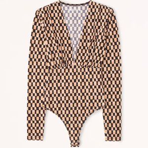 Long-Sleeve Slinky V-Neck Bodysuit